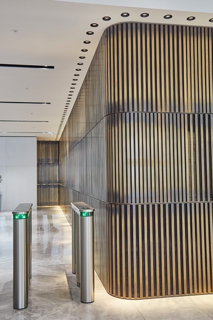 Reception upgrade of 1 Broadgate Quarter, Snowden St, London by John Robertson Architects. Photography by Paris Granger.